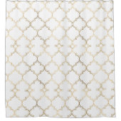 Luxe Gouden Islamitische Geometrische Patroon Moti Douchegordijn (Voorkant)