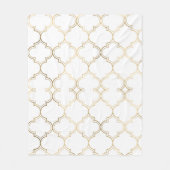 Luxe Gouden Islamitische Geometrische Patroon Moti Fleece Deken (Voorkant)