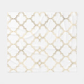 Luxe Gouden Islamitische Geometrische Patroon Moti Fleece Deken (Voorkant (Horizontaal))