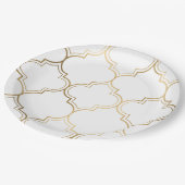 Luxe Gouden Islamitische Geometrische Patroon Moti Papieren Bordje (Gekanteld)