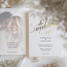 Luxe Gouden Kalligrafie Huwelijk Elegant Script