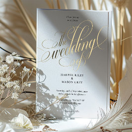 Luxe Gouden Kalligrafie Huwelijk Elegant Script Folie Uitnodiging