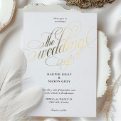 Luxe Gouden Kalligrafie Huwelijk Elegant Script Folie Uitnodiging