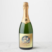 Luxe Gouden Kamp Bruid Bachelorette Weekend Sparkling Wijnetiket (Voorkant)