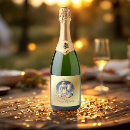 Luxe Gouden Kamp Bruid Bachelorette Weekend Sparkling Wijnetiket