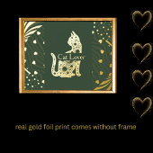 Luxe gouden kat abstract Fine Art Real Folie Afdrukken