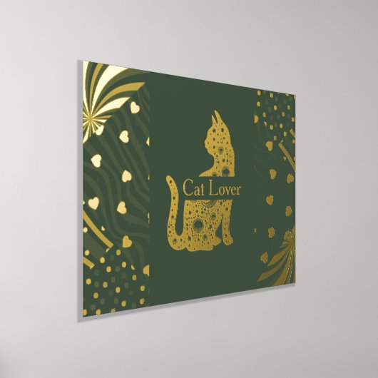 Luxe gouden kat abstract Fine Art Real Folie Afdrukken (Laagn)