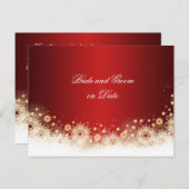 Luxe Gouden Kerst Kant Save datum kaart (Voorkant / Achterkant)