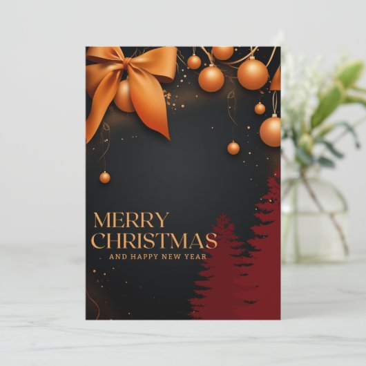 Luxe Gouden Kerst Ornament Kaart (Staand voorkant)