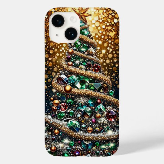 Luxe Gouden Kerstboom Premium Festief Case-Mate iPhone Case (Achterkant)