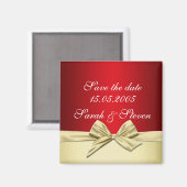 Luxe Gouden Kerstlint Save the date Magneet (Voorkant / Achterkant)
