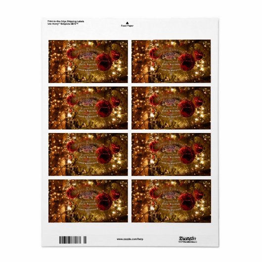 Luxe Gouden Kerstmis - Label (Full Sheet)