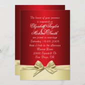 Luxe Gouden Kerstmis Lint Bruiloft Uitnodigen Kaart (Voorkant / Achterkant)