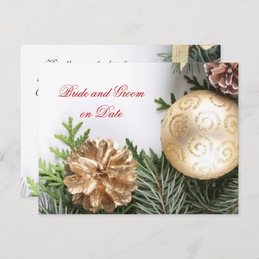 Luxe Gouden Kerstmis Winter Opslaan datumkaart Aankondigingskaart (Voorkant / Achterkant)