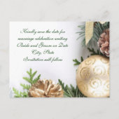 Luxe Gouden Kerstmis Winter Opslaan datumkaart Aankondigingskaart (Achterkant)