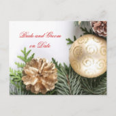 Luxe Gouden Kerstmis Winter Opslaan datumkaart Aankondigingskaart (Voorkant)