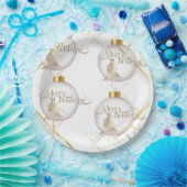 Luxe gouden kerstpapier Bord (Feest)