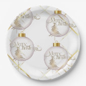 Luxe gouden kerstpapier Bord (Voorkant)