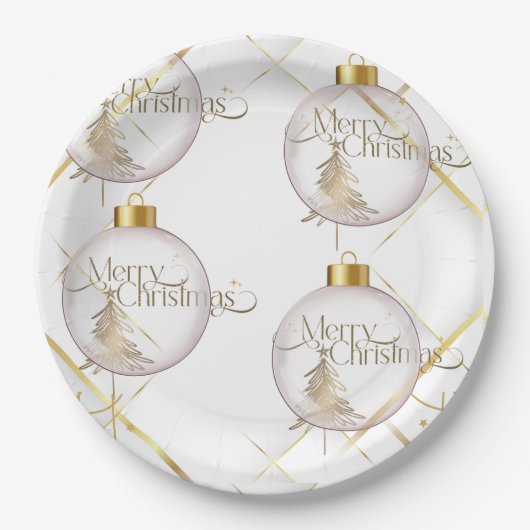 Luxe gouden kerstpapier Bord (Voorkant)