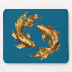 Luxe Gouden Koi Vis Feng Shui Harmonie Muismat