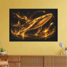 Luxe Gouden Kosmische Walvis Nevel Sterrenhemel