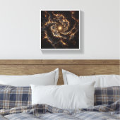 Luxe Gouden Kosmische Wervelwind - Abstracte Diepe Canvas Afdruk (Insitu (Slaapkamer))