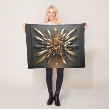 Luxe Gouden Kristal Abstracte Kunst Worpdeken