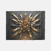 Luxe Gouden Kristal Abstracte Kunst Worpdeken Fleece Deken (Voorkant (Horizontaal))