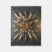 Luxe Gouden Kristal Abstracte Kunst Worpdeken Fleece Deken (Voorkant)