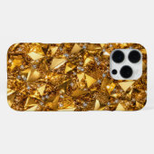 Luxe Gouden Kristal iPhone 16 Pro Max Kunst Case Hoesje (Achterkant horizontaal)