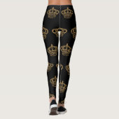 Luxe gouden kroon patroon leggings (Achterkant)