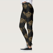Luxe gouden kroon patroon leggings (Links)