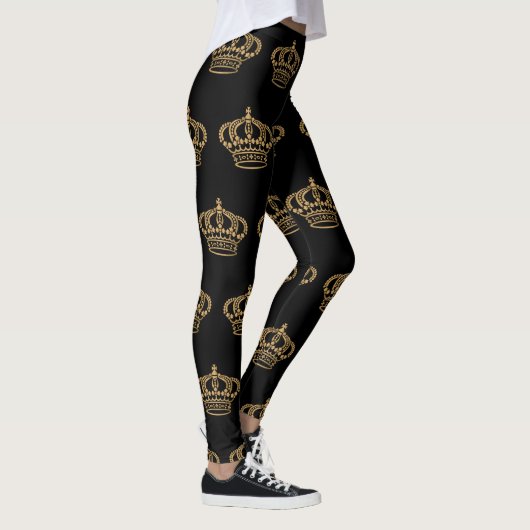 Luxe gouden kroon patroon leggings (Rechts)