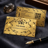Luxe Gouden Kroon QR Code Visitekaartjes