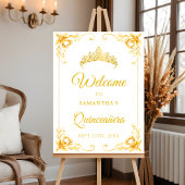Luxe Gouden Kroon Quinceañera Welkomstbord Poster