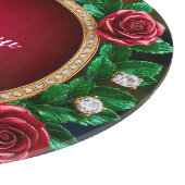 Luxe gouden kroonframe versierd met rozen snijplank (Hoek)