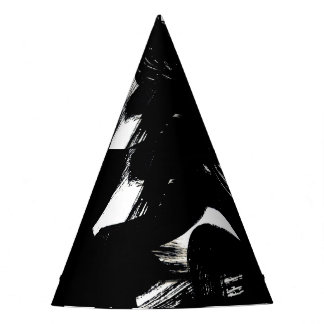 Luxe gouden kunst: Abstracte zwarte lijn. Feesthoedjes