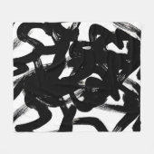 Luxe gouden kunst: Abstracte zwarte lijn. Fleece Deken (Voorkant (Horizontaal))