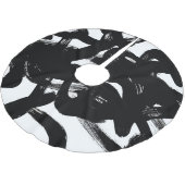 Luxe gouden kunst: Abstracte zwarte lijn. Kerstboom Rok (Gekanteld)