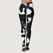 Luxe gouden kunst: Abstracte zwarte lijn. Leggings (Achterkant)