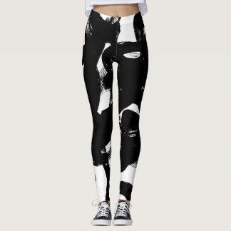 Luxe gouden kunst: Abstracte zwarte lijn. Leggings