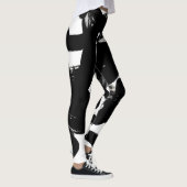 Luxe gouden kunst: Abstracte zwarte lijn. Leggings (Rechts)