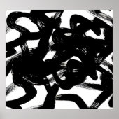 Luxe gouden kunst: Abstracte zwarte lijn. Poster (Voorkant)