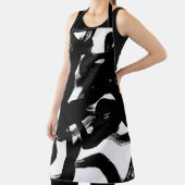 Luxe gouden kunst: Abstracte zwarte lijn. Schort (Insitu)