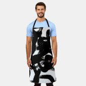 Luxe gouden kunst: Abstracte zwarte lijn. Schort (Gedragen)