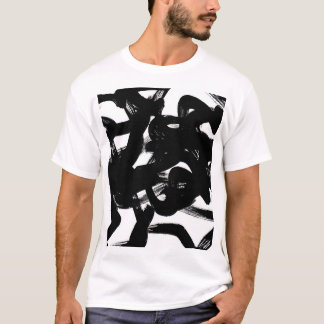 Luxe gouden kunst: Abstracte zwarte lijn. T-shirt