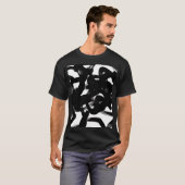 Luxe gouden kunst: Abstracte zwarte lijn. T-shirt (Voorkant volledig)