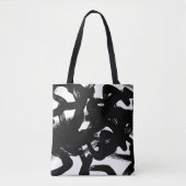 Luxe gouden kunst: Abstracte zwarte lijn. Tote Bag (Voorkant)