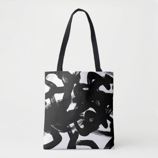 Luxe gouden kunst: Abstracte zwarte lijn. Tote Bag (Voorkant)