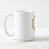 Luxe gouden lauwerkrans monogram koffiemok (Links)